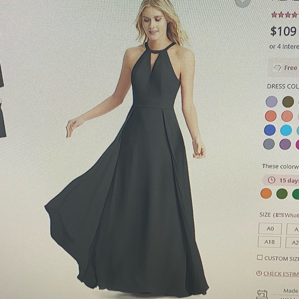 🤩 Size 2 Azazie chiffon bridesmaids/formal dress